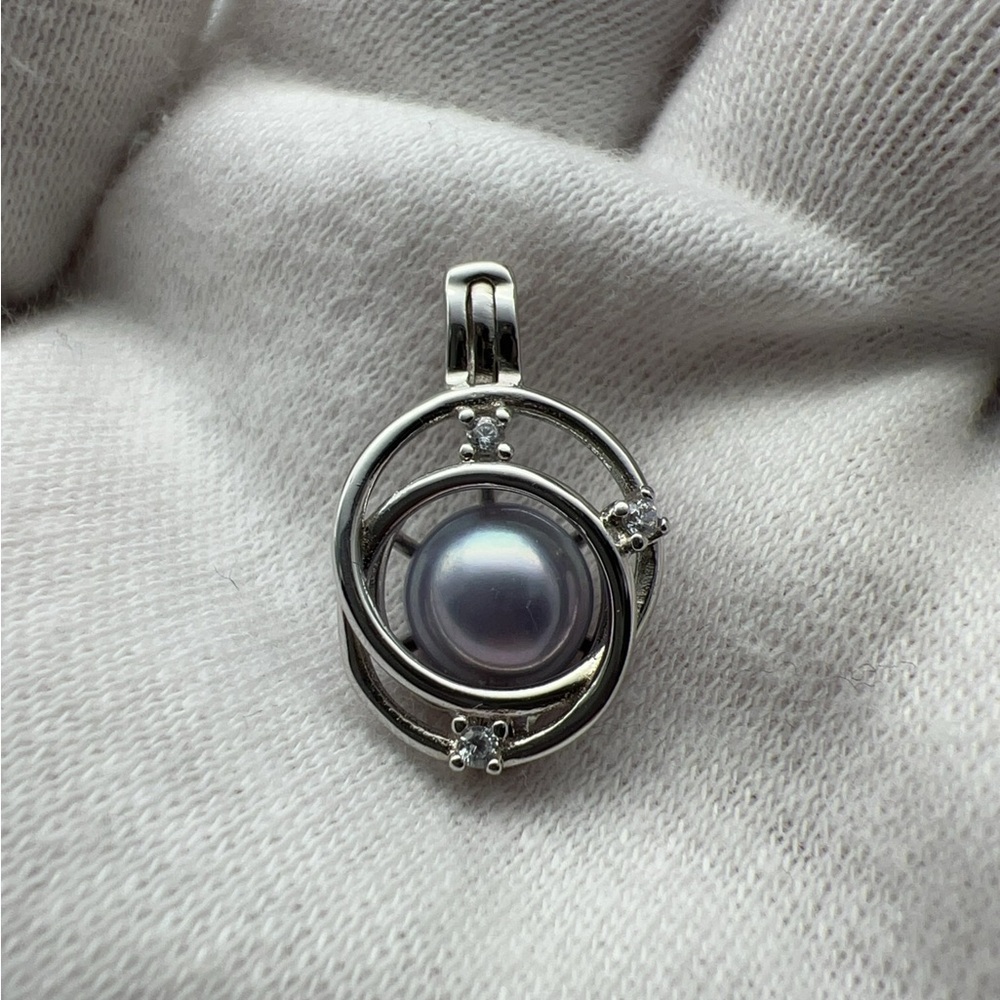 Elegant Sterling Silver Pearl Cage Pendant - Picture 4 of 11